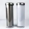 Sublimation Blanks : 20oz Steel Straight Sublimation Storyboard Snowglobe Tumbler with pre-drilled hole