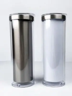 Sublimation Blanks : 20oz Steel Straight Sublimation Storyboard Snowglobe Tumbler with pre-drilled hole