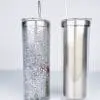 Sublimation Blanks : 20oz Steel Straight Sublimation Storyboard Snowglobe Tumbler with pre-drilled hole
