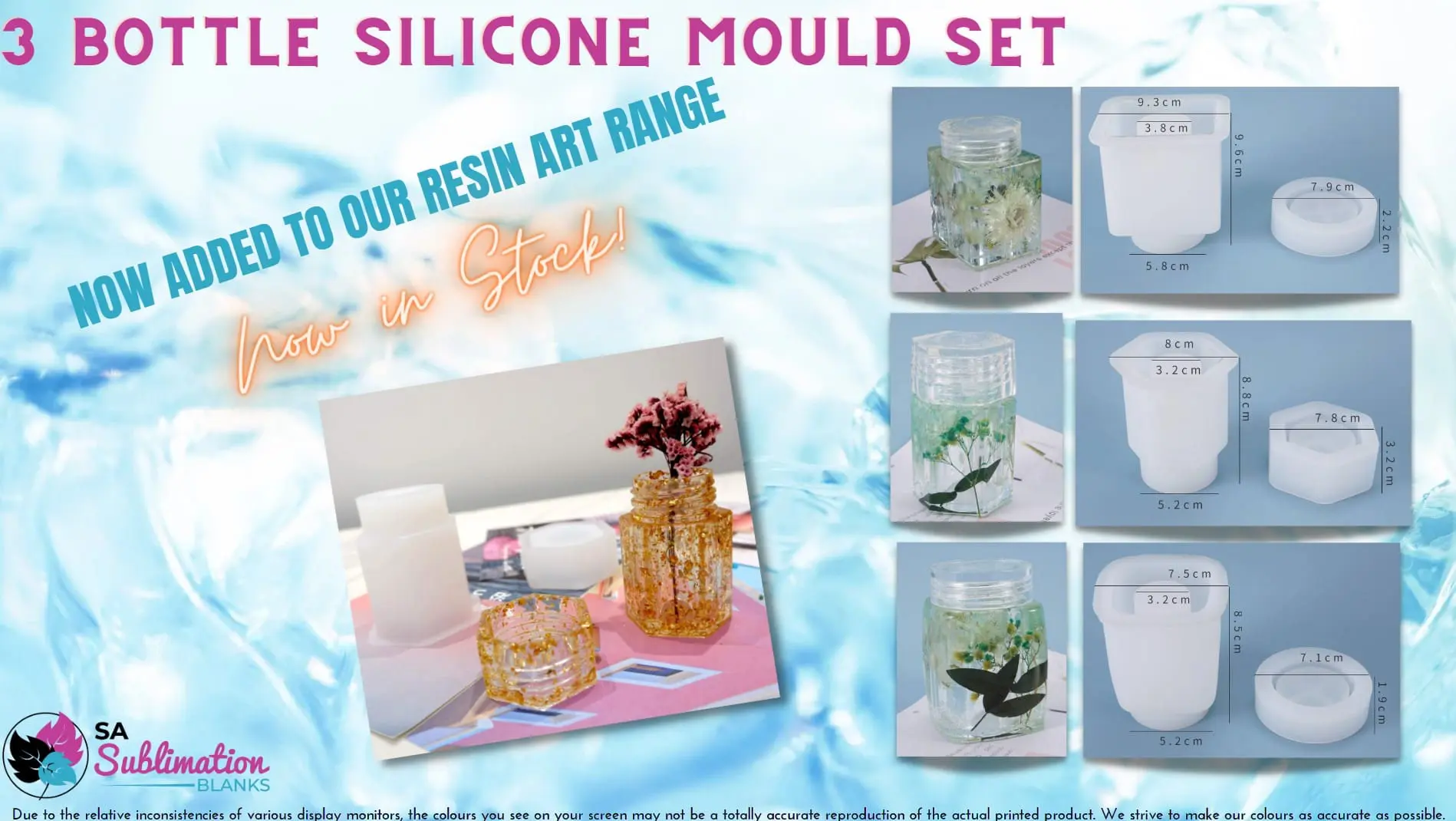 Bottle Moulds Resin & Epoxy : Set of 3 Silicone Bottle Moulds for Epoxy Resin Art