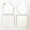 CoastersALL Laser Sublimation Blanks : Super Glossy 3mm Single Sided COASTERS Sublimation MDF (House, Apple, Circle, Square Sharp, Square Rounded, Heart)