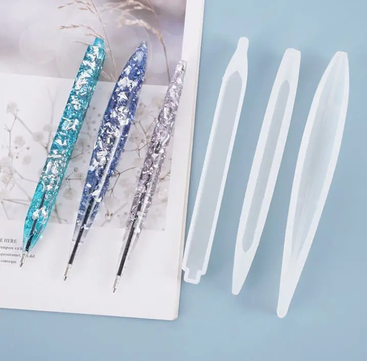 Resin & Epoxy : 3 Piece Silicone Pen Moulds