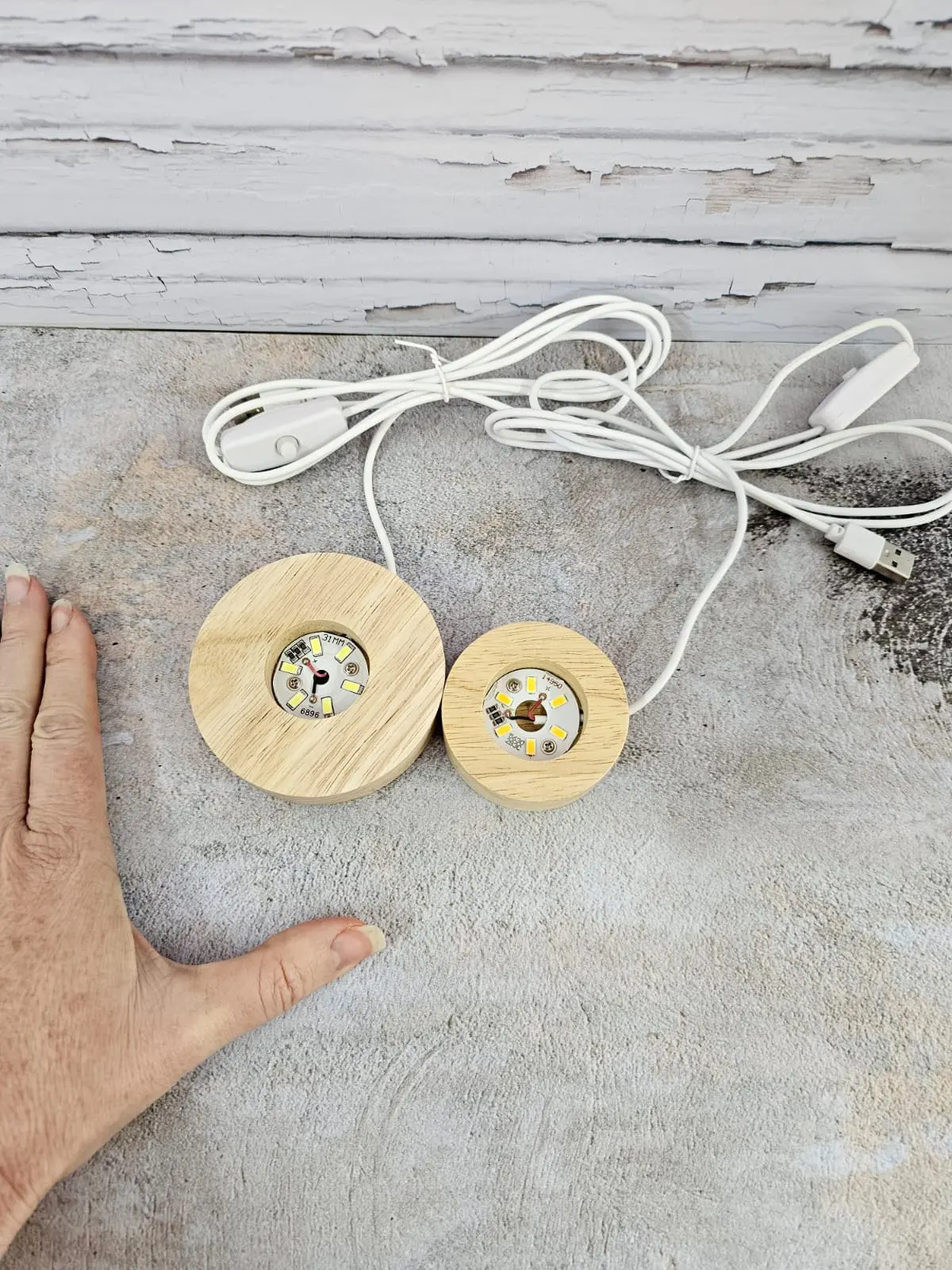 RoundBaseLights3 Resin & Epoxy : Wooden Base Round Lights