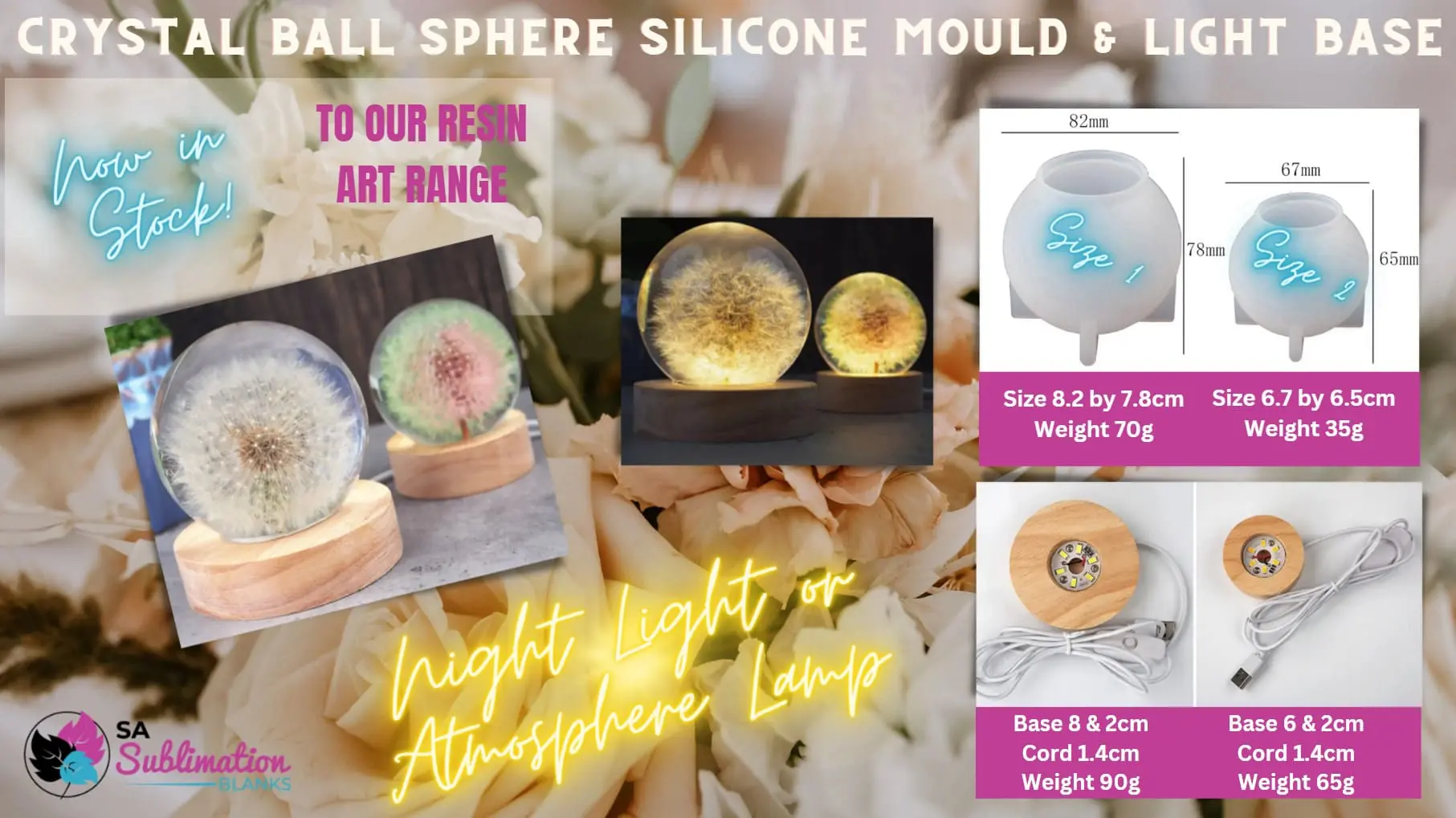SphereMoulds_Lights Resin & Epoxy : Sphere Silicone Moulds