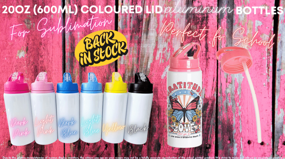 20oz 600m Ali Tumblers All Sublimation Blanks : 20oz Coloured Flip Lid Aluminum Tumblers