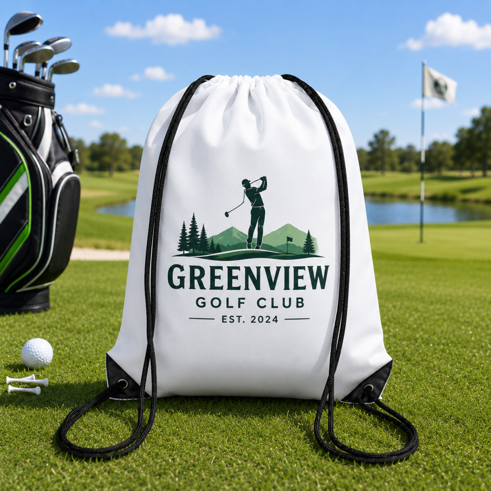 210D_4 Sublimation Blanks : 210D Polyester Drawstring Bags
