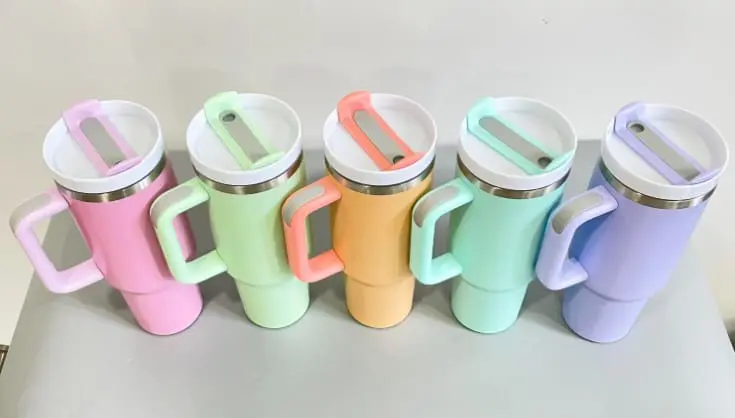 2007092 - Cricut Joy Smart Vinyl Permanent 14x122cm (Black) Sublimation Blanks : 40oz Macaron Tumblers (Stanley Dupe)