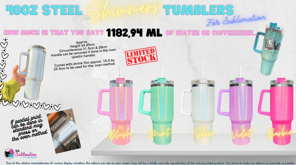 40ozShimmernMay24 Sublimation Blanks : 40oz Shimmer Tumblers (Stanley Dupe)