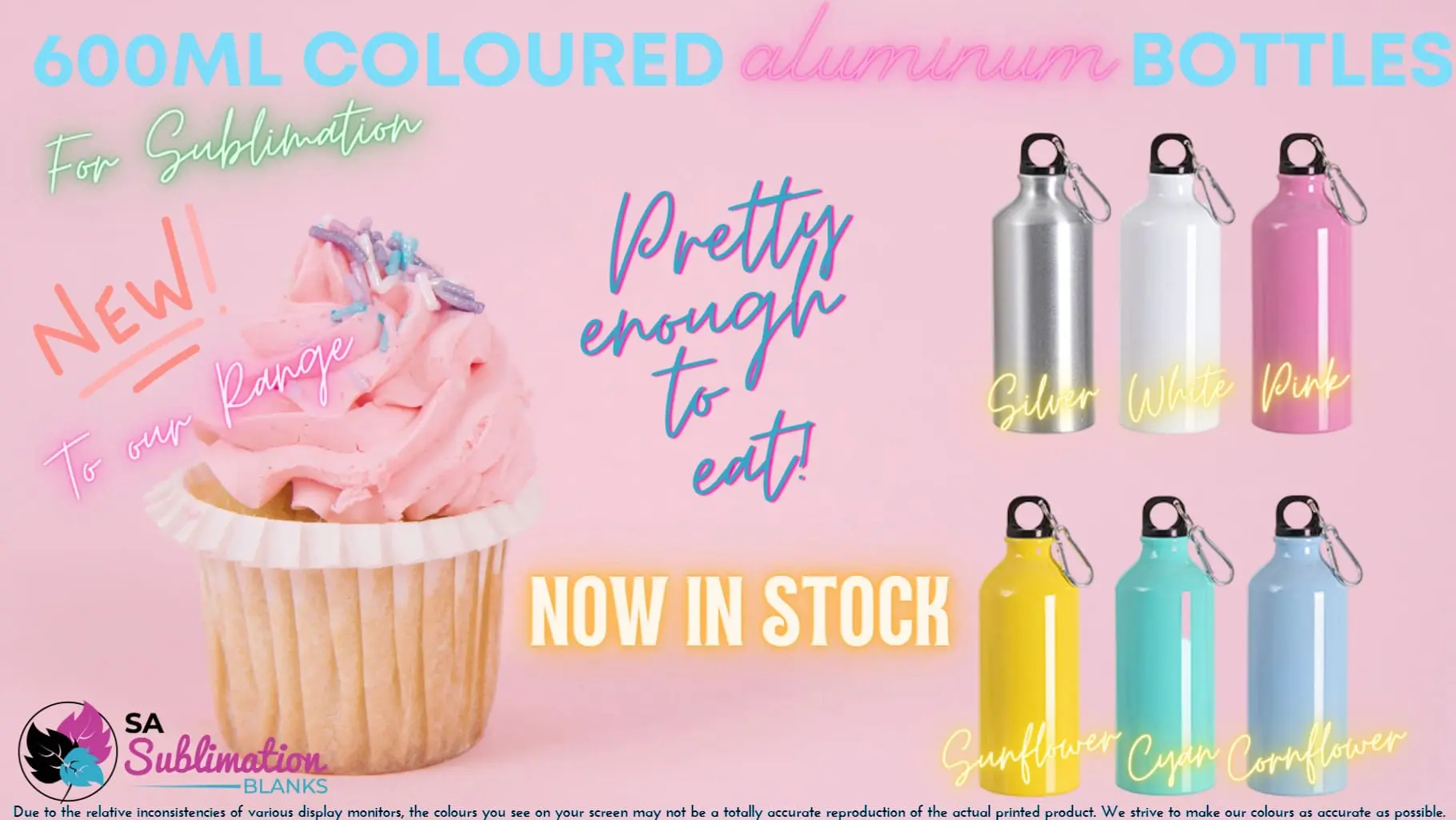 600ml Al_All Candy Sublimation Blanks : 20oz Candy Coloured Aluminum Bottles