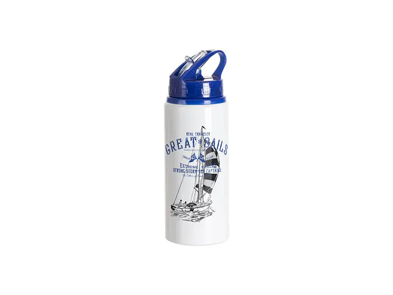 600ml_Ali_DarkBluePrint Sublimation Blanks : 20oz Coloured Flip Lid Aluminum Tumblers