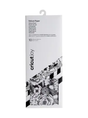 78143234 1435463040 2008049 : Cricut Joy Adhesive Backed Deluxe Paper 10 : Sheets (Black And White Botanicals) (Joy)