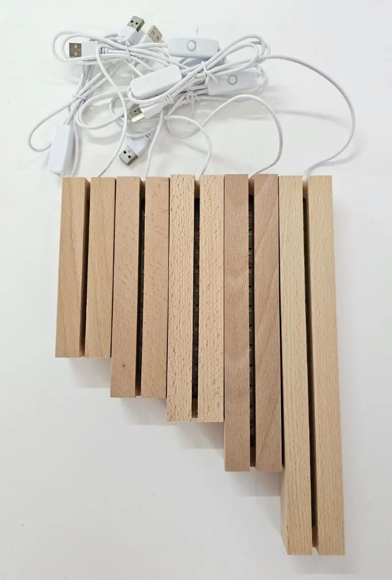 StraightWoodenBaseLights Resin & Epoxy : 3D Rectangular USB LED Wooden Base Lights/Lamps