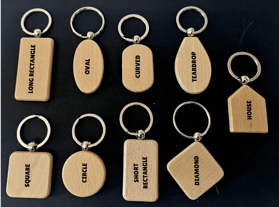 Bamboo Wooden Keyrings for Engraving