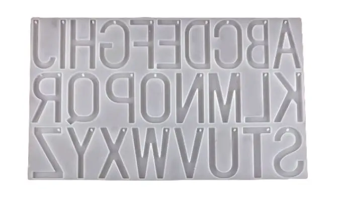 LargeSlim5 Resin & Epoxy : Alpha Large Slim Keychain Silicone Mould