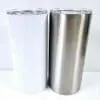 15oz Flat Bottom Sublimation Blanks : 15oz Straight Flat Bottom Tumbler (White & Silver)