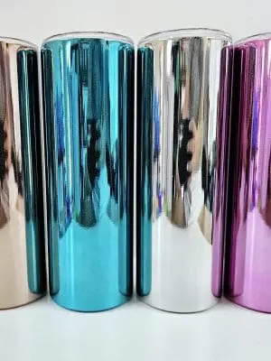 Sublimation Blanks : 20oz Glitter Mirror Tumblers
