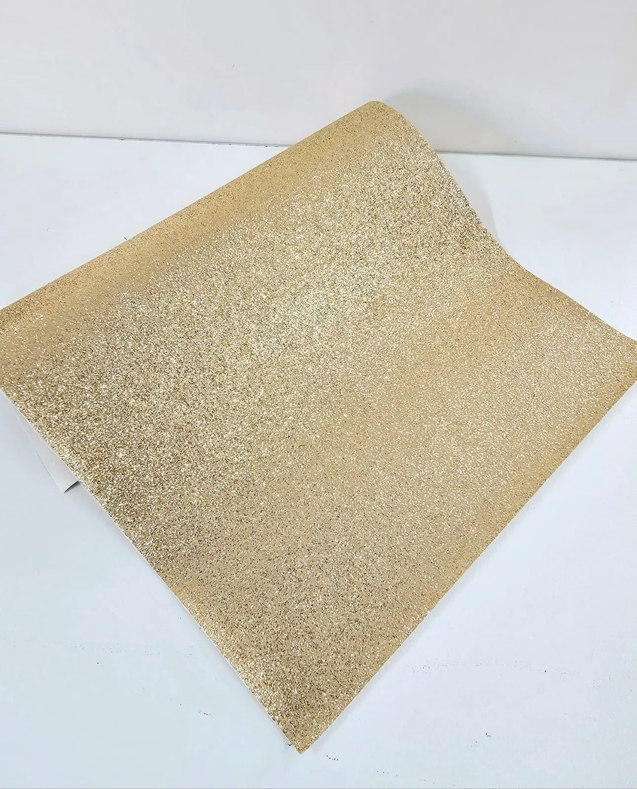 Faux Leather : 1 Piece Champagne Gold Glitter Fine