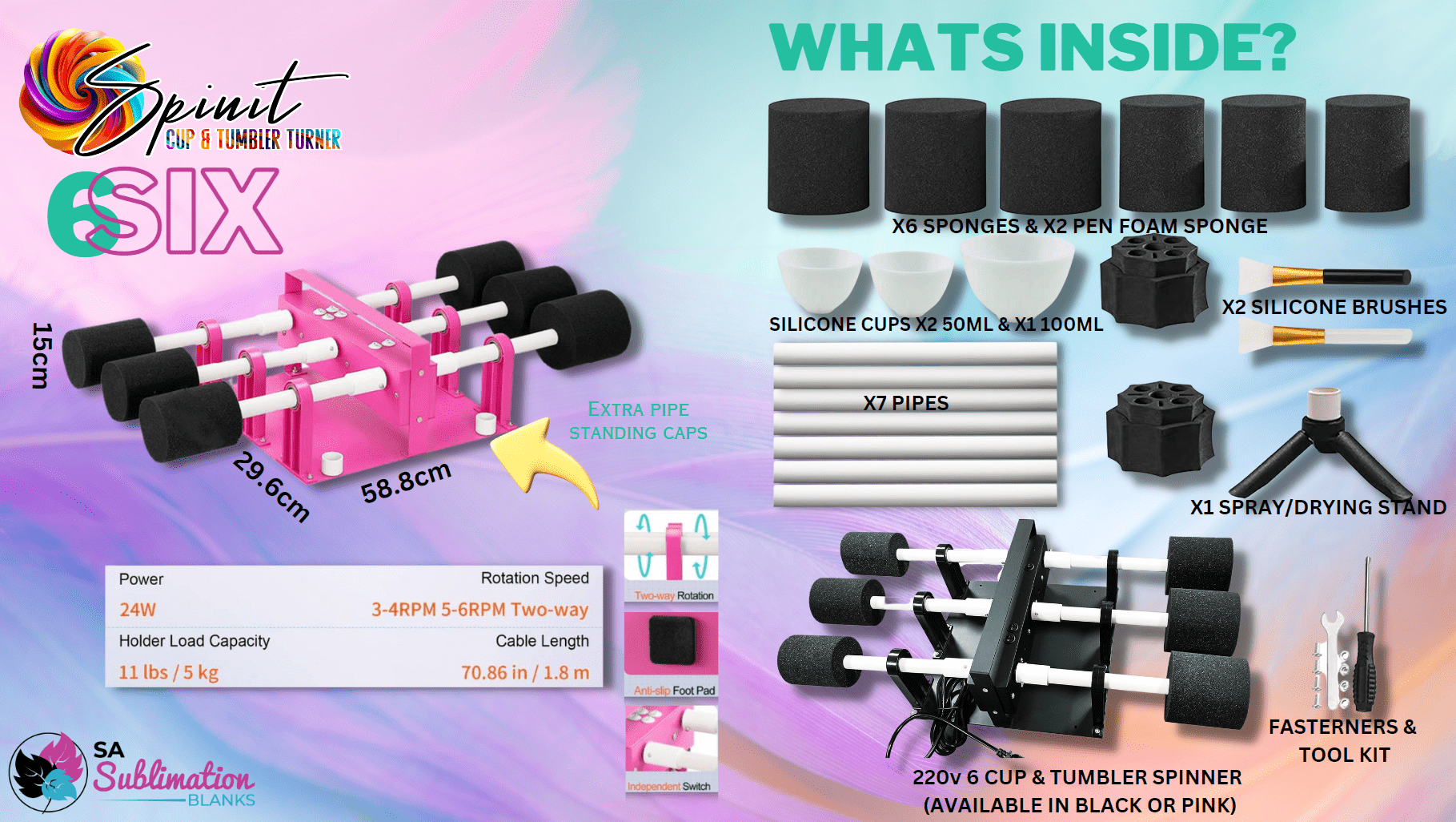 6 Spinit_CupTumbler Turner SIX Epoxy Spinner & Cup Turner : 6 Spinit SIX Cup & Tumbler Turner