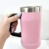 700ml Powder Coated Beer Mug Pink Tumblers : 23oz Steel Beer Mugs