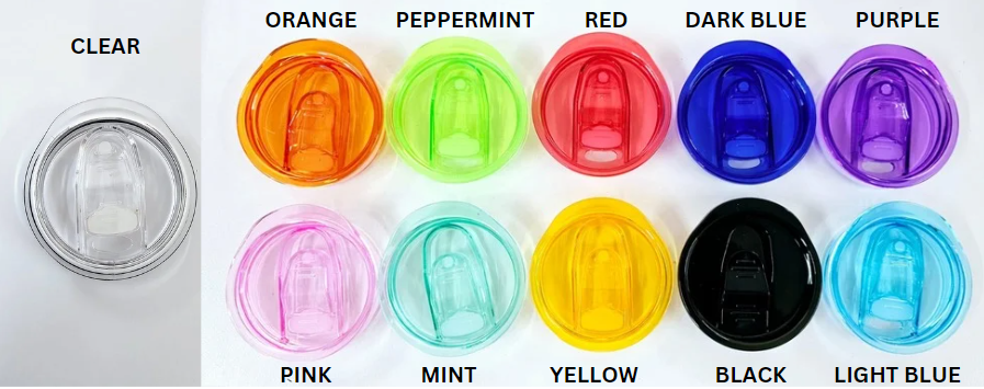 Colourednames Final Consumables : 12/15/20oz Clear & Coloured Replacement Lids