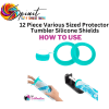 Epoxy Spinit Cup & Tumbler Spinner Consumables : 12 Piece Various Sized Protector Tumbler Silicone Shields
