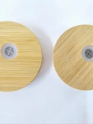 Consumables : 12 & 16oz Cola Glass (Libbey) Bamboo Replacement Plastic Lids
