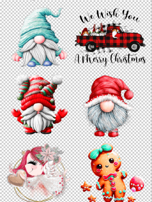 ChristmasVarietySheets_Variety1 3D UV Stickers : A4 Christmas Variety Sheet 1