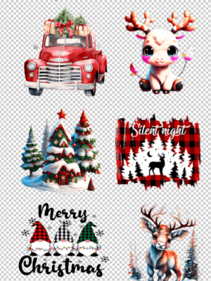 ChristmasVarietySheets_Variety2 3D UV Stickers : A4 Christmas Variety Sheet 2