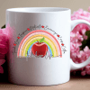 Design Corner : Teacher Life Rainbow Apple Design [Available in white & black text options] (SASDESIGN_TEA2)