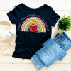Design Corner : Teacher Life Rainbow Apple Design [Available in white & black text options] (SASDESIGN_TEA2)