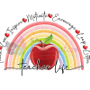 Design Corner : Teacher Life Rainbow Apple Design [Available in white & black text options] (SASDESIGN_TEA2)