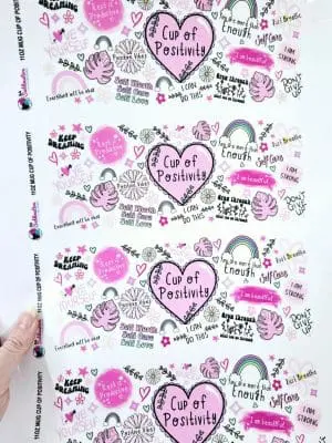 3D UV Stickers : A4 “Loved Beyond Measure” Floral Christian Cross Design (LBM) - 6 Colour Variations