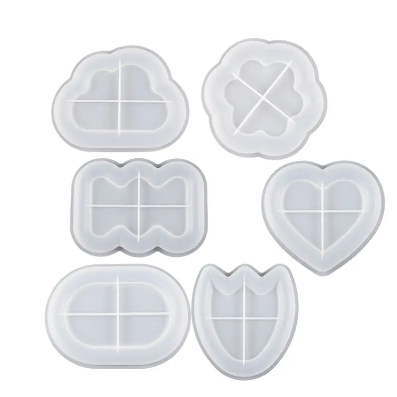 Resin & Epoxy : Shaped Coaster/Tray Silicone Moulds (5 Different Shapes)