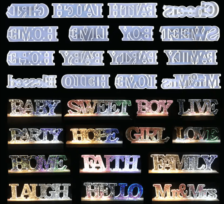 worldmouldsmain Resin & Epoxy : Silicone Word Moulds