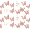 3D UV Stickers : Rose gold & Pink Butterflies 11oz Mug, 12oz, 16oz Libbey/Cola Glass BUT1)