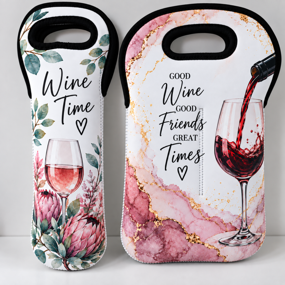 Sublimation Blanks : Blank Sublimation Neoprene Wine Bottle Bag – Single & Double