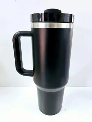 UV Sticker, Adhesive Vinyl or Engraving : 40oz Matte Black Tumblers (Stanley Dupe)