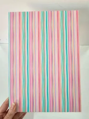Acrylic Blanks : Patterned PASTEL CANDY STRIPES 03 White Boards (A6, A5, A4, 30 by 30cm, A3 Single or Double Sided)