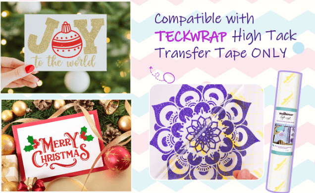 Glitter adhesive vinyl INTWC4243_e Teckwrap : Permanent Glitter Adhesive Vinyl Range (30 by 30cm)