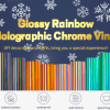 HoloRainbow Teckwrap : Holographic Glossy Rainbow Adhesive Range (30 by 30cm)