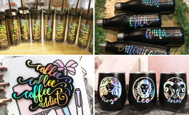 HoloRainbow2 Teckwrap : Holographic Glossy Rainbow Adhesive Range (30 by 30cm)