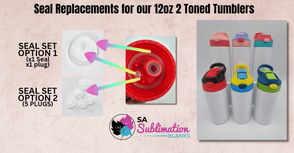 Sublimation Blanks : 12oz (354mls) Kids 2-Toned Colour Lids Straight Tumbler