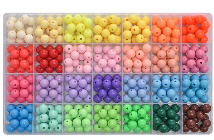 3 28 Colour Round Beads Jewelry : 28 Colour 8mm Round Acrylic Beads (#3)