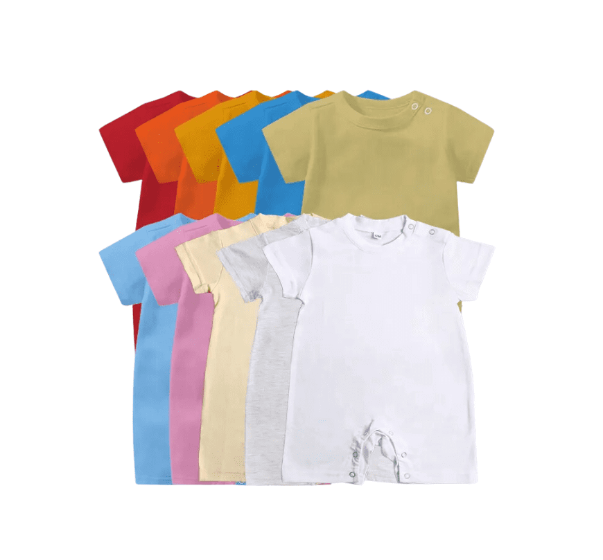 Babygrowwithshortlegs Sublimation Blanks : White Short Sleeved Baby Bodysuit