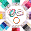 Jewelry : 6 Grid Alphabet, Spaces & 6mm Flat Round Polymer Clay Set Beads (8 Variants)