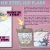 HipFlasksPUleather Sublimation Blanks : PU Leather Steel Hip Flask (6, 7 and 8oz)