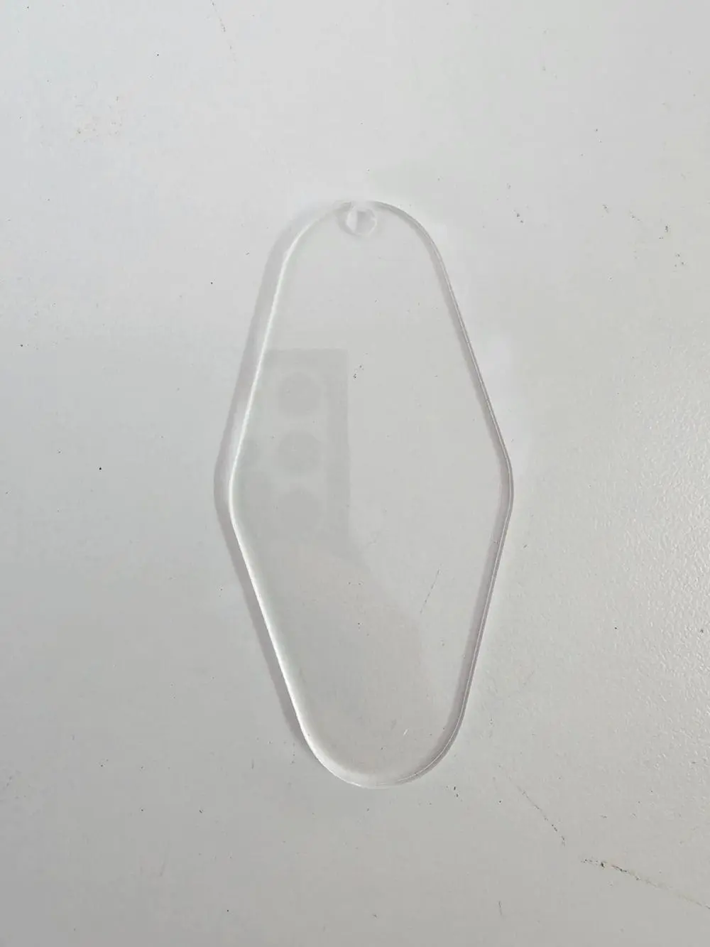 MotelKeychain Laser Acrylic Shapes : CLEAR Motel Keychain + 30mm Silver Split Keyring (1.5, 2, 3 & 5mm)