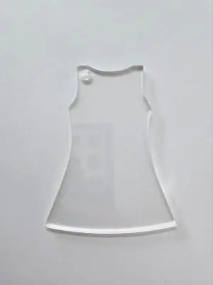 Acrylic Shapes : CLEAR Netball Dress Keychain (1.5, 2, 3 & 5mm)