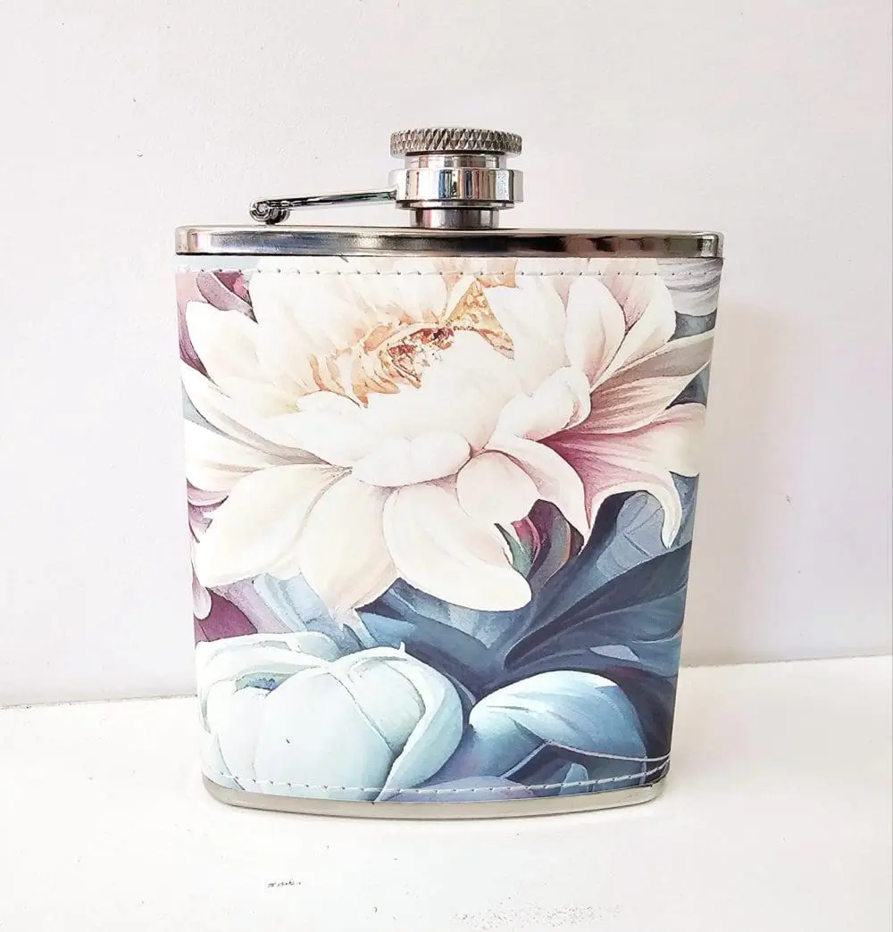 PU Leathere HipFlask4 Sublimation Blanks : PU Leather Steel Hip Flask (6, 7 and 8oz)
