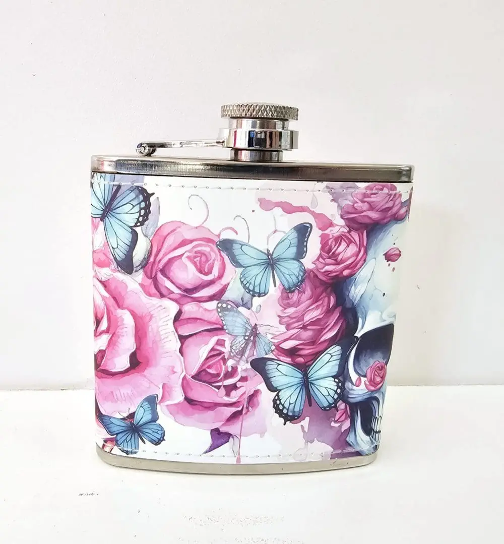 PU Leathere HipFlask7 Sublimation Blanks : PU Leather Steel Hip Flask (6, 7 and 8oz)